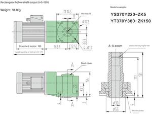 Hiệu quả cao trục rỗng nhỏ gọn vừa phải góc tốc độ giảm tốc cho 370W động cơ điện - Product Image 5