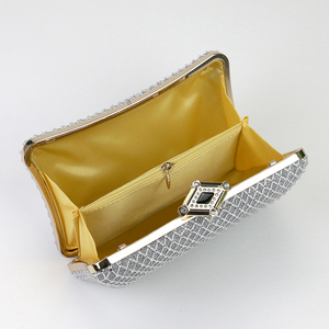 Borsa da sera a tracolla con strass di fiori di lusso piccola borsa di cristallo oro <span class=keywords><strong>argento</strong></span> moda - Product Image 5
