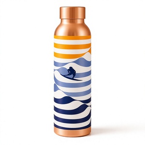 <b>Copper</b> <b>Water</b> <b>Bottle</b> With Surf Design Portable Outdoor Drinkware - Product Image 1