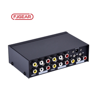 FJ-104AV Fjgear répartiteur audio vidéo 4 ports distributeur av 4 bouche lecture et lecture d'entrée audio et vidéo à sens unique