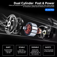 Gonfleur de pneus 2 cylindres DC 12V compresseur d'air de voiture 4 en 4 pompe à Air automobile Portable