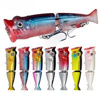 NOUVEAU OEM 8cm/10.7g appât dur multi-section leurres de pêche Topwater Popper Bait Wobblers artificiels matériel de pêche en plastique