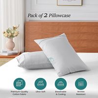 Taies d'oreiller standard, lot de 2, gris argenté, fermeture à enveloppe, douces et rafraîchissantes, 20x26 pouces