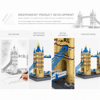 Bloques de Construcción de Arquitectura Emblemática Personalizados, Modelo 3D de Ciudad para Armar, Juguete de Construcción STEM, OEM, ODM, Marca Privada, Producto Individual