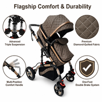 Poussette bébé légère pliable avec capote réglable