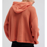 Sweatshirts courts creux tricotés en maille pour hommes personnalisés de haute qualité veste zippée sweats à capuche en jersey boxy