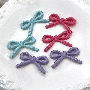 Solid Color Hollow Bow Resin Hair <b>Clips</b> Diy Jewelry Accessories Casual Decorative Bowknot For Hair Phone Case Shoe Patch - Product Image 1
