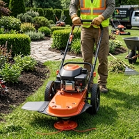 Débroussailleuse industrielle 4 temps à essence haute puissance, autotractée, poussée à la main, coupe-herbe 3800W avec fil nylon