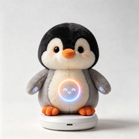 Peluche personnalisée IA Compagnon Pingouin OEM ODM, Animal en peluche intelligent avec fonction de chat vocal interactif, enregistrement et lumière parlante