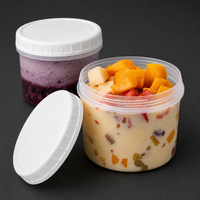 Contenants à yaourt réutilisables avec couvercle à vis hermétique, gobelets transparents en plastique pour petit-déjeuner, parfait pour le stockage au réfrigérateur, anti-fuite, vente en gros