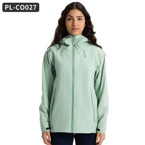 防风防水透气中长连帽户外徒步套装运动服冬季夹克女式夹克 - Product Image 1