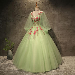 Красное вечернее платье с цветочным 3D кружевом и глубоким V-образным вырезом, платье для свадьбы, ужина, вечеринки, платья для выпускного вечера с длинным рукавом на заказ - Product Image 2