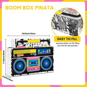 Nicro Custom Retro Handmade <strong>Radio</strong> <strong>80s</strong> Theme Boombox Celebration Paper <strong>Hip</strong> <strong>Hop</strong> Adults Number Pinata Fiesta Game Toy Party Favor