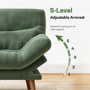 <span class=keywords><strong>Divano</strong></span> <span class=keywords><strong>Letto</strong></span> Matrimoniale di Lusso in Velluto a Coste dal Design Classico e Innovativo con Schienale e Braccioli Regolabili - Product Image 5