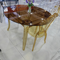 Nouvelle conception de tables d'appoint pour chambres à coucher, plateau en verre transparent, table ronde, petite table basse en acrylique, meubles