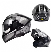 Casques de moto en ABS en gros d'usine, casque à double visière avec gants Bluetooth, ensemble de trois pièces, casque de sécurité pour le cyclisme