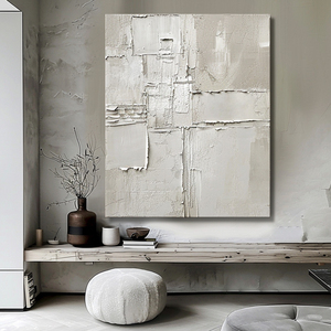 Obra de <span class=keywords><strong>Arte</strong></span> Neutral Hecha a Mano sin Marco, Pintura de Yeso Estilo Wabi Sabi, <span class=keywords><strong>Arte</strong></span> de Pared Texturizado Minimalista Fácil sobre <span class=keywords><strong>Lienzo</strong></span> - Product Image 2