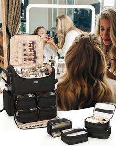 Valigia per Trucco Relavel con Ruote a 360 Gradi, Trolley per Cosmetologia, Valigia da Viaggio per Parrucchieri con Manico Estraibile - Product Image 3