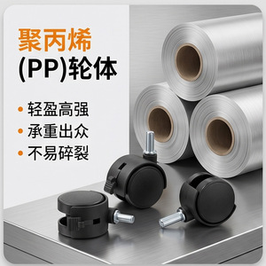 Ruedas Silenciosas de Poliuretano de 2 Pulgadas con Freno para Silla de Oficina, Eje Roscado, Diseño Moderno - Product Image 2