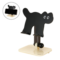 Support de téléphone/tablette en acrylique noir en forme de chat, réglable à un seul bouton, pour cadeau de Noël - Vente en gros OEM