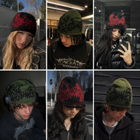 Gorro de Punto con Diseño de Telaraña Estilo Y2K para Hombre y Mujer