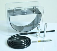 Ensemble de narguilé semi-circulaire transparent en acrylique de haute qualité, narguilé en acier inoxydable pour café, vente en gros