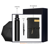 Nouveauté : Coffret cadeau d'affaires de luxe personnalisé comprenant un parapluie, un stylo et un carnet A6 pour une publicité et une promotion efficaces
