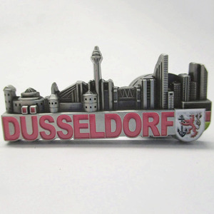 Custom Germany Country Tourist Souvenir Zinc Alloy Fridge Metal Magnets <strong>Dusseldorf</strong> Hamburger Travel Souvenir Fridge Magnet - Product Image 1