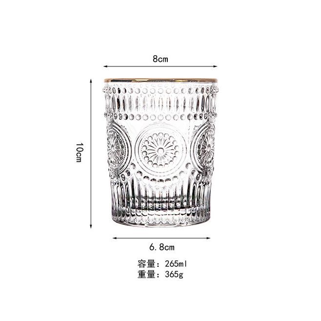 Old Fashioned Clear Whisky Glasses Cups Crystal Rock Glass Whiskey Cup  Embossed glass cup