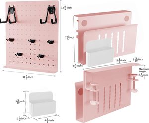 Porte-ordinateur portable <span class=keywords><strong>rose</strong></span> sous le <span class=keywords><strong>bureau</strong></span> avec crochets pour panneau perforé <span class=keywords><strong>Organisateur</strong></span> de <span class=keywords><strong>bureau</strong></span> réglable pour l'organisation suspendue pour le <span class=keywords><strong>bureau</strong></span> - Product Image 2