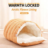 Lit pour chat et chien personnalisé OEM ODM, en polaire arctique chaud, lavable en machine, doux et confortable pour toutes les saisons, fournitures pour animaux de compagnie en gros