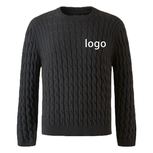 Winter Knitwear Suppliers Streetwear GOTS Designer Cable Jumper Long Sleeve Embroidery Logo Custom Knitted Sweater - Product Image 6