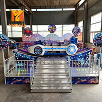 Manège portable Voiture Volante pour Parc d'Attractions et Fête Foraine, monté sur remorque, avec plusieurs projets clients, à vendre