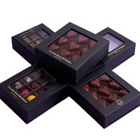 Boîte Cadeau de Luxe Personnalisée avec Logo, Écologique, Qualité Alimentaire, pour Bonbons et Chocolats, avec Fenêtre et Estampage Offset