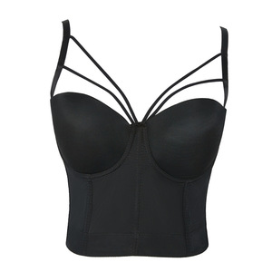 Reggiseno modellante a triangolo da donna con anello in acciaio, <span class=keywords><strong>push</strong></span>-<span class=keywords><strong>up</strong></span>, bustier a taglio a U con spalline incrociate, corsetto - Product Image 4