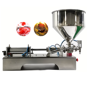 Machine <span class=keywords><strong>de</strong></span> remplissage semi-automatique pneumatique à piston pour liquides épais (50-500 ml) : miel, shampoing, crème, sauce <span class=keywords><strong>tomate</strong></span>, lotion, pommade - Product Image 2