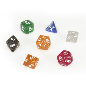 Jeu de dés polyédriques robustes et fiables de 7 pièces, style multi-paillettes, adapté aux jeux de rôle de table, aux jeux de société et à l'enseignement des mathématiques - Product Image 3