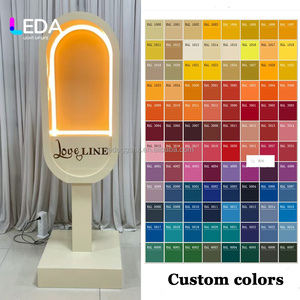 ขาตั้งจอแสดงผลทรงรีสีขาว LEDA พร้อมล้อเลื่อน โครงเหล็กตกแต่งทันสมัยสำหรับงานอีเว้นท์และงานปาร์ตี้ - Product Image 5