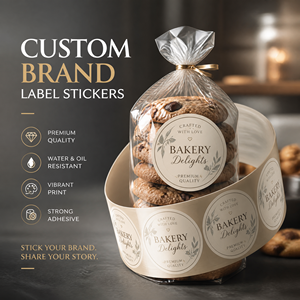 Etiquetas Redondas Personalizadas Autoadhesivas para Panadería, Resistentes al Agua y al Aceite, Etiquetas de Embalaje de Alimentos de Primera Calidad - Product Image 1