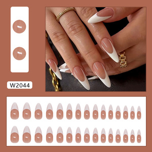 Prensa francesa minimalista Qianya en <span class=keywords><strong>uñas</strong></span> 30 piezas <span class=keywords><strong>uñas</strong></span> postizas largas de limpieza Simple puntas de <span class=keywords><strong>uñas</strong></span> de tono desnudo Natural con adhesivo desmontable - Product Image 3
