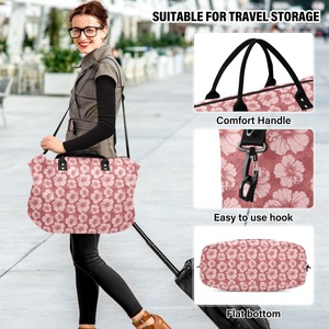 Juego de 2 Maletas de Viaje Aloha con Diseño Nuevo, Estampado de Hibisco, Poliéster, Gran Capacidad, Personalizables, Bolsa de Lona - Product Image 6