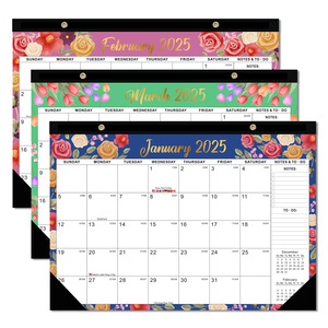 2025 Venta caliente Flor Coloful 17*12 pulgadas calendario <span class=keywords><strong>mensual</strong></span> semanal de gran tamaño - Product Image 1