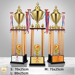 ถ้วยรางวัลกีฬาโลกขนาดเท่าของจริง ทำจากเรซิ่นและโลหะสีทอง สำหรับการแข่งขันยิมหรูหราแบบกำหนดเอง พร้อมเหรียญรางวัล - Product Image 2