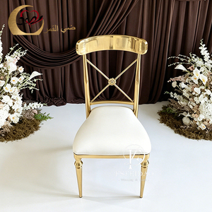 Chaise de salle à manger de luxe en acier inoxydable doré, style rococo moderne et élégant, avec housse amovible, pour la maison et la cuisine - Product Image 3