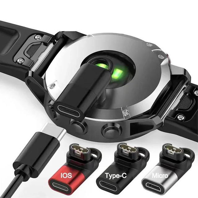 Type C/Micro/IOS USB to 4pin Charger Adapter for Garmin Fenix 7/6/5/7X/6X/5X/ Venu 2 Plus Watch Charging Adapter