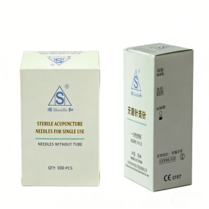 Aiguilles d'<span class=keywords><strong>acupuncture</strong></span> jetables stériles en acier inoxydable Shunhe, 100 pièces, certifiées CE TCM - Product Image 1
