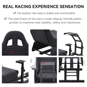 GY032 Asiento de Juego Personalizado con Estructura de Hierro para Simulador de Carreras, Compatible con Thrustmaster T150RS, T300RS, PC, Wii, <span class=keywords><strong>Xbox</strong></span> 360 - Product Image 4