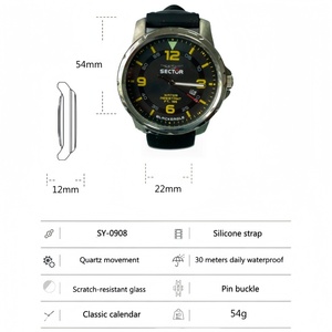 Chất lượng cao thể thao nam Thạch anh đồng hồ sang trọng Silicone Đồng hồ chống thấm nước sáng của nam giới đồng hồ - Product Image 2