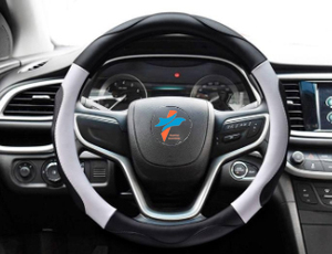 Housse de <span class=keywords><strong>volant</strong></span> de voiture en cuir PU quatre saisons de qualité supérieure avec manchon de poignée en caoutchouc de couleur unique sans motif - Product Image 6