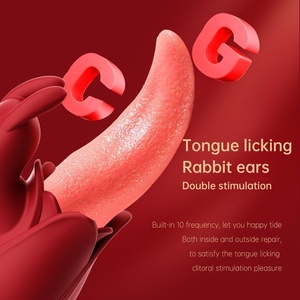 Hasenohren-Zungen-Vibrator für Frauen mit 10 Leck- und 10 Vibrationsmodi, IPX6 Wasserdicht, Doppelte Stimulation - Product Image 2